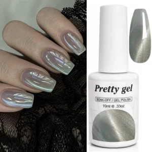 Гел лак Pretty Crystal Cat 1 котешко око с кристален блясък върху нокти